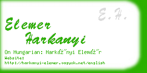 elemer harkanyi business card